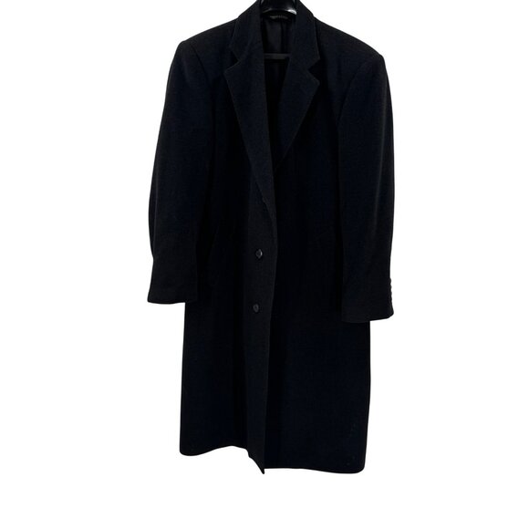 Hardwick Wool Blend Classic Top Coat Black Mens Size 42 - Picture 1 of 10